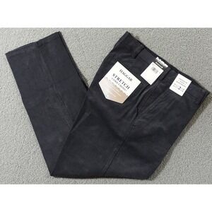 Haggar Corduroy Chino Pants Men 32x30 Straight Fit Stretch Flex Waistband Dusk